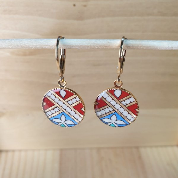 Gold/rot/blau/gr&uuml;n illuminierte H&auml;ngeohrringe