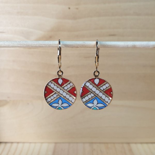 Gold/rot/blau/gr&uuml;n illuminierte H&auml;ngeohrringe