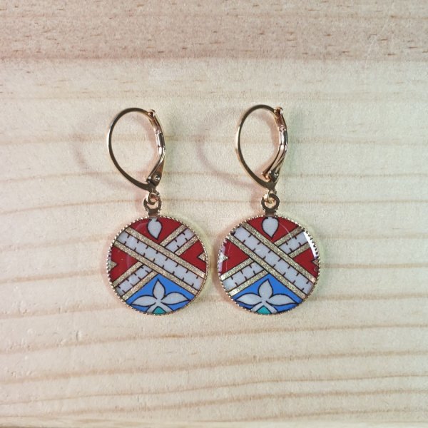 Gold/rot/blau/gr&uuml;n illuminierte H&auml;ngeohrringe