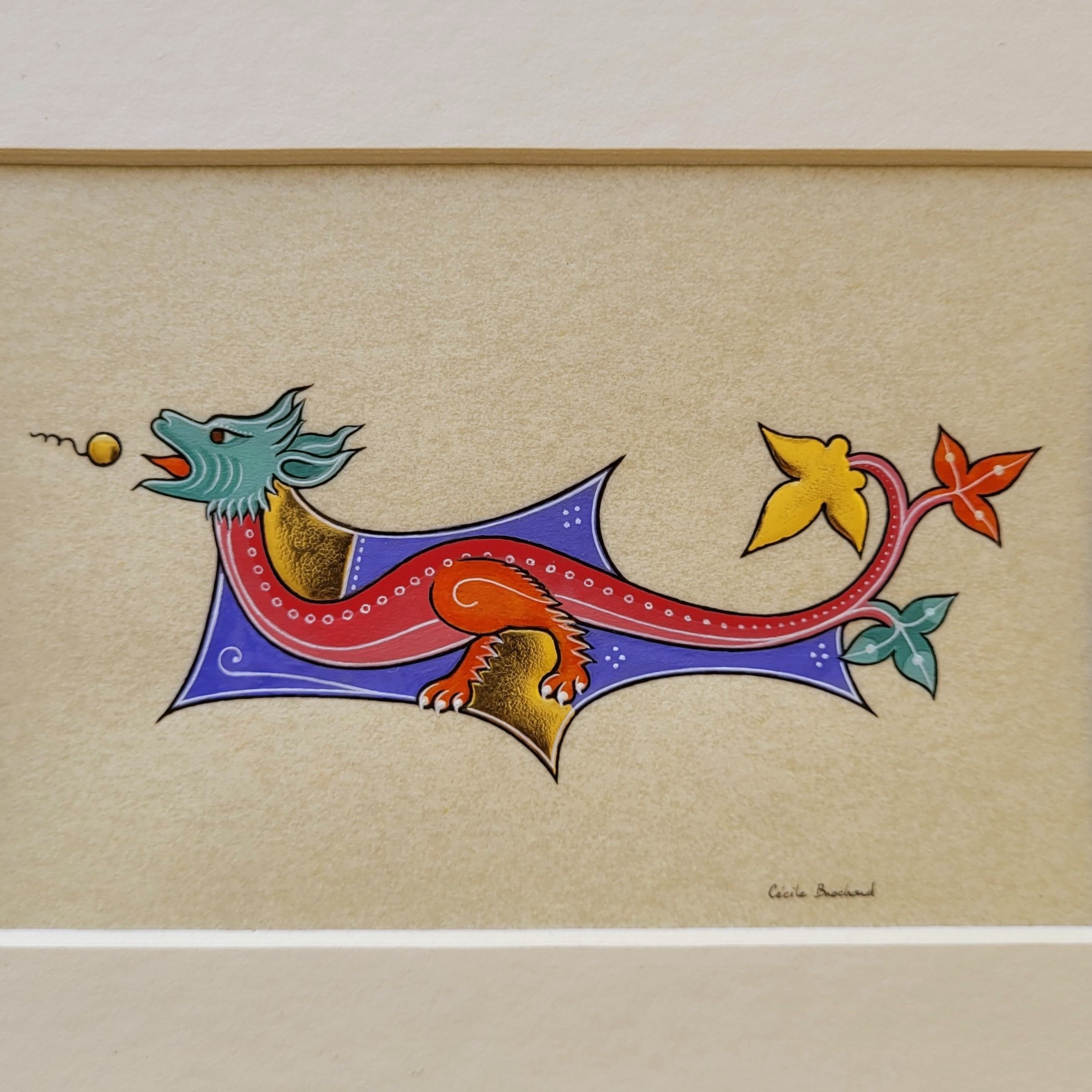Petit dragon gothique à tête verte