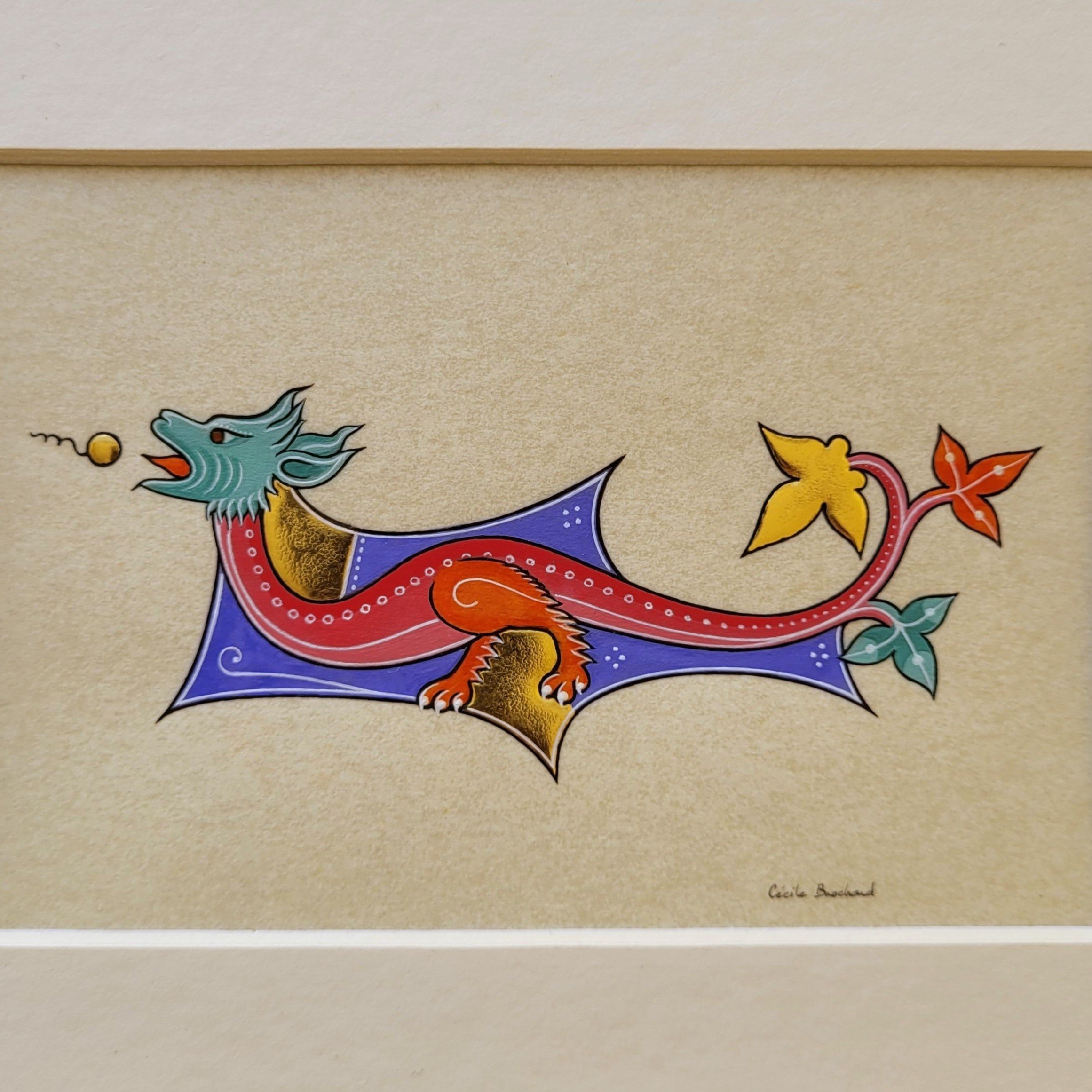 Petit dragon gothique à tête verte