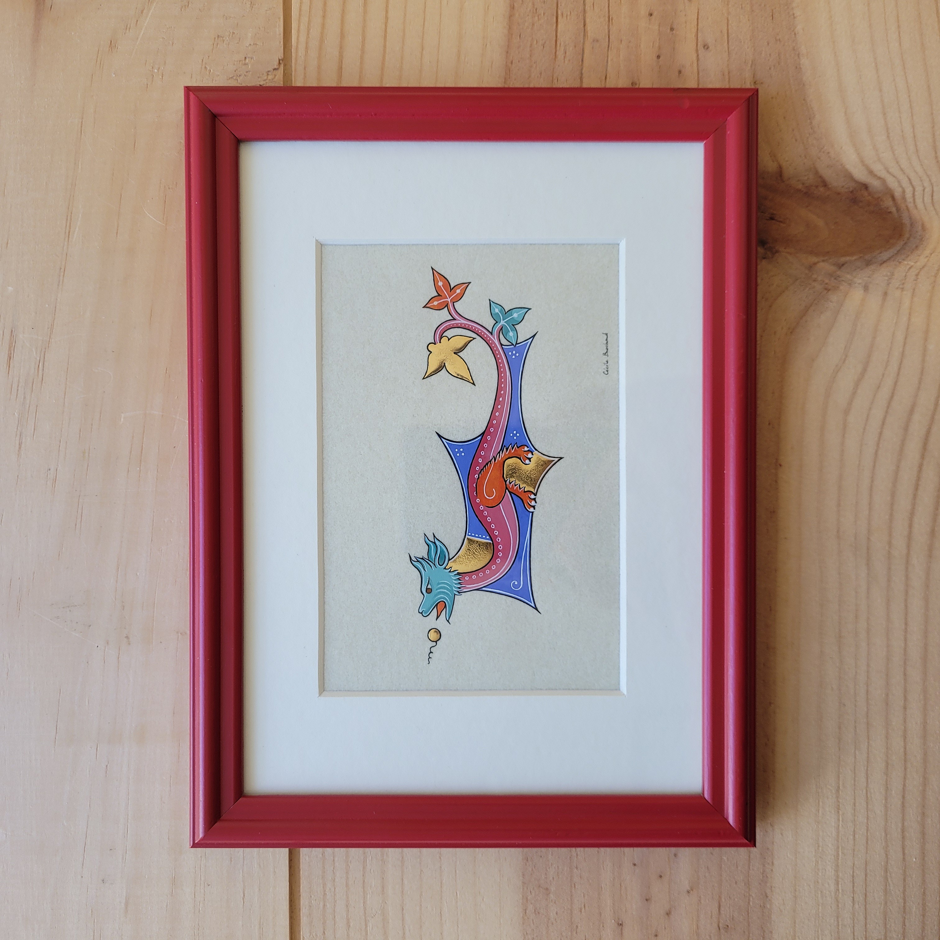 Petit dragon gothique &agrave; t&ecirc;te verte