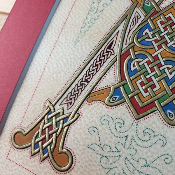 Illuminierter A-Brief franz&ouml;sisch-s&auml;chsischer Stil