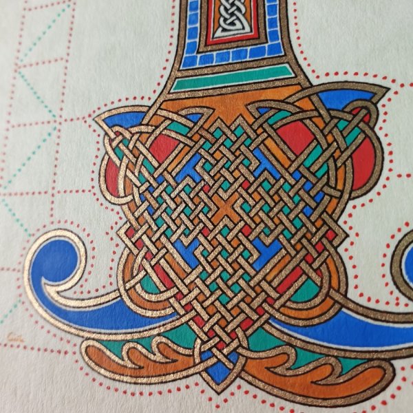 Illuminierter Buchstabe I im franz&ouml;sisch-s&auml;chsischen Stil