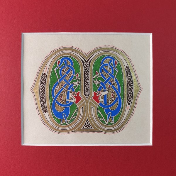 Illuminierter Buchstabe M im franz&ouml;sisch-s&auml;chsischen Stil