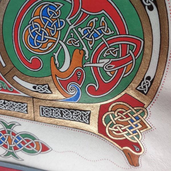 Illuminierter B-Brief im franz&ouml;sisch-s&auml;chsischen Stil