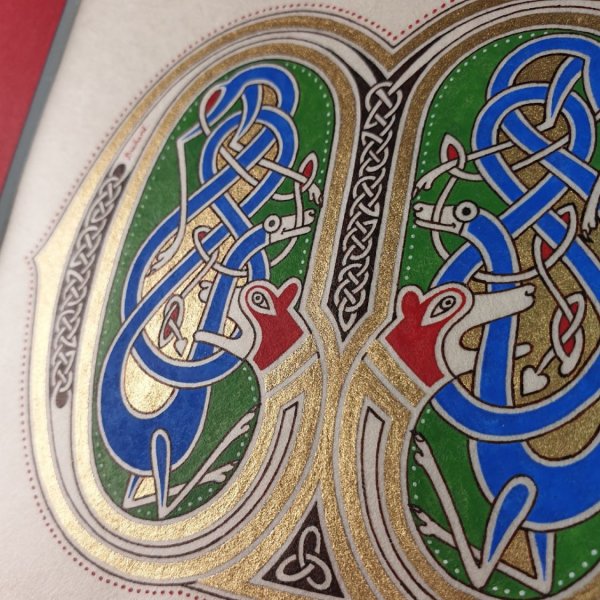 Illuminierter Buchstabe M im franz&ouml;sisch-s&auml;chsischen Stil